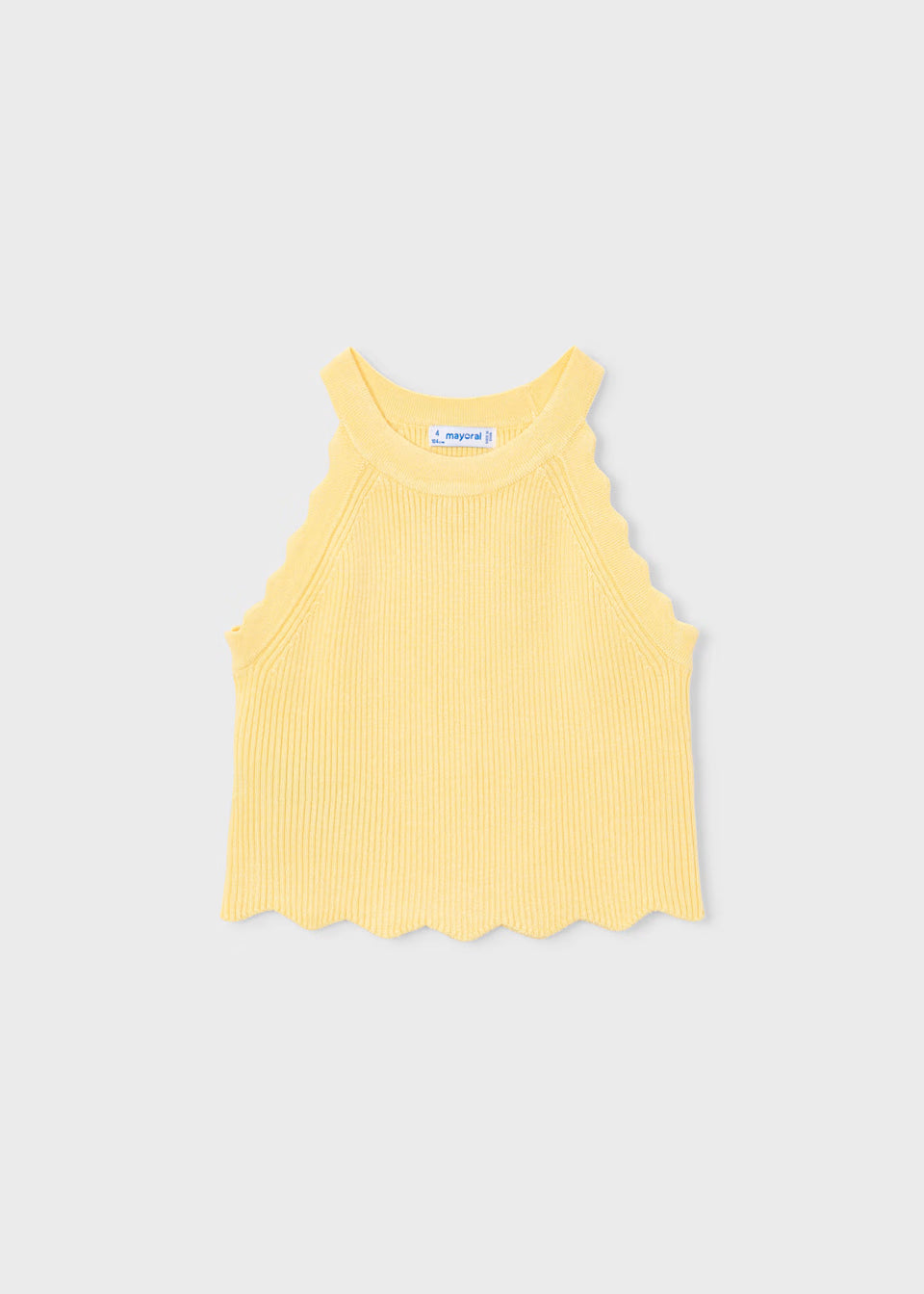 Knit Scalloped Tank - Lemon
