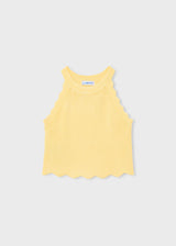 Knit Scalloped Tank - Lemon