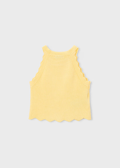 Knit Scalloped Tank - Lemon