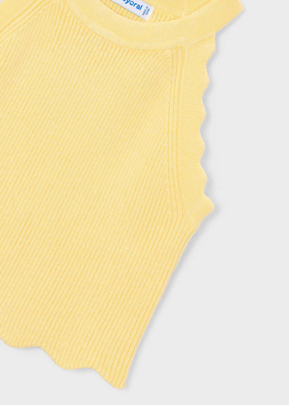 Knit Scalloped Tank - Lemon