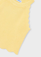 Knit Scalloped Tank - Lemon