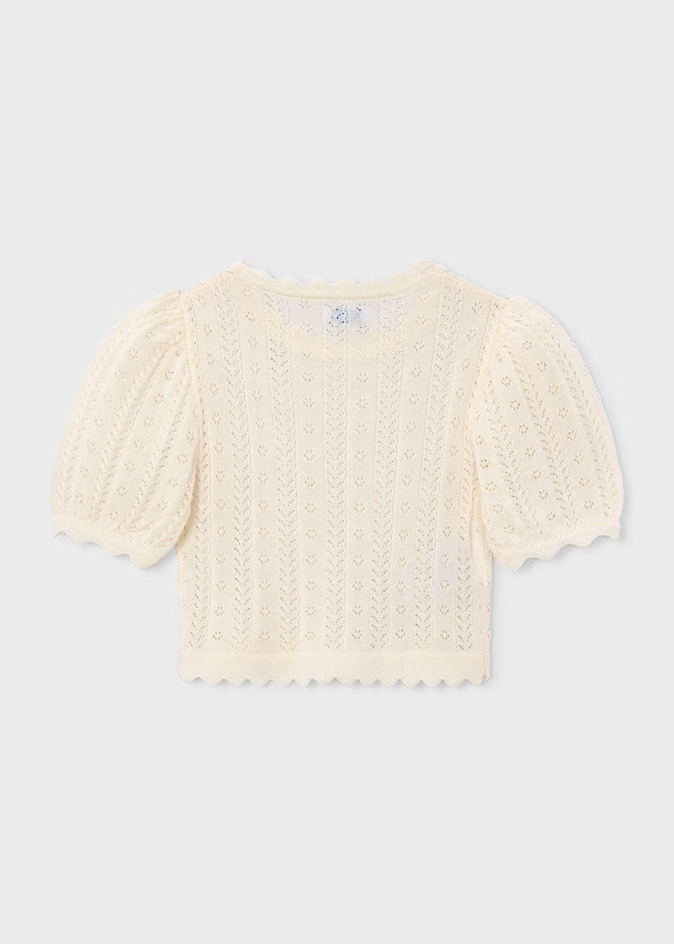 Knit Puff Sleeve Tee - Bone