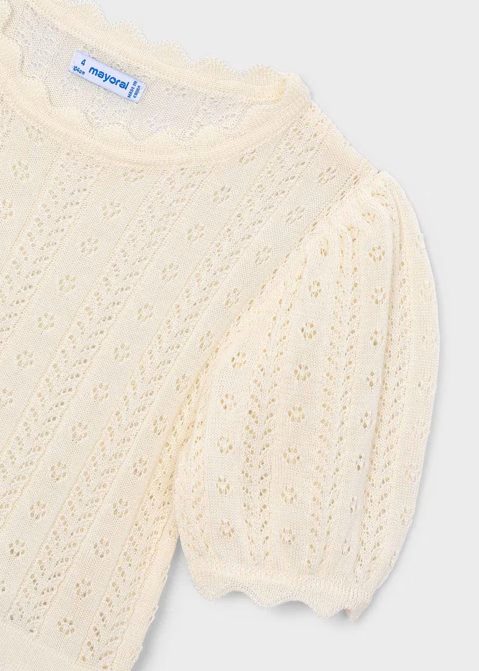 Knit Puff Sleeve Tee - Bone