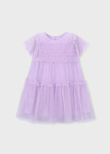 Short Sleeve Tulle Dress - Lilac