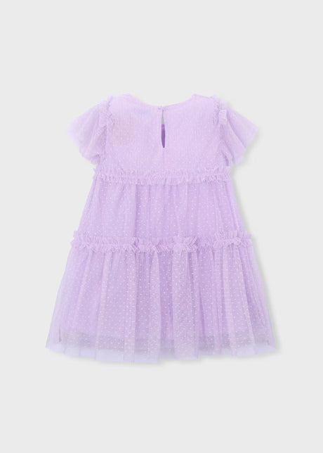 Short Sleeve Tulle Dress - Lilac
