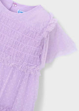 Short Sleeve Tulle Dress - Lilac