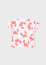 Ruffle Sleeve Tee - Crabs