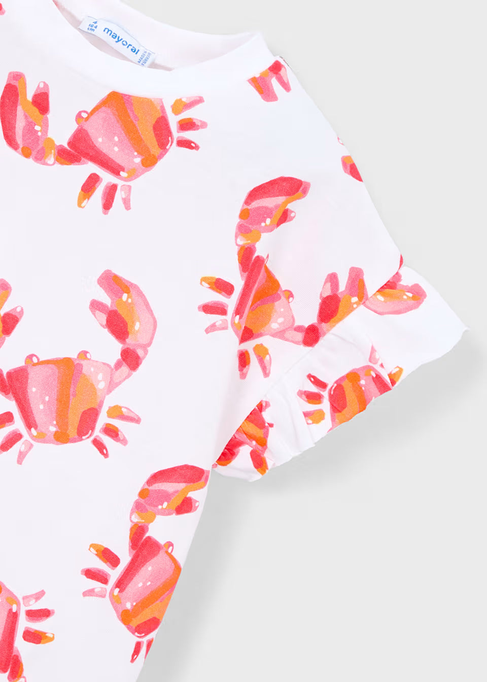 Ruffle Sleeve Tee - Crabs