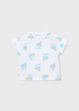 Ruffle Sleeve Tee - Palms