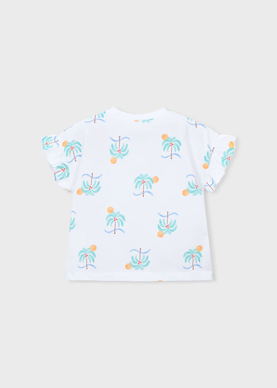 Ruffle Sleeve Tee - Palms