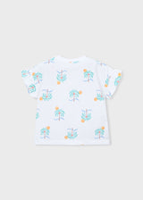 Ruffle Sleeve Tee - Palms