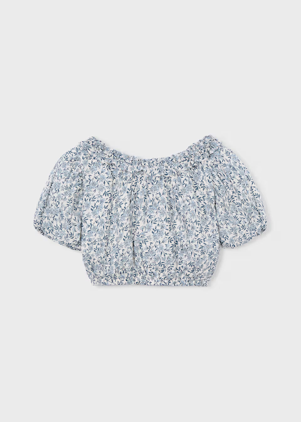 Puff Sleeve Top - Blue Floral