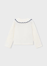 Scallop Collar Top - Cream
