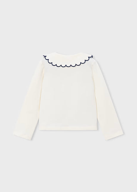 Scallop Collar Top - Cream