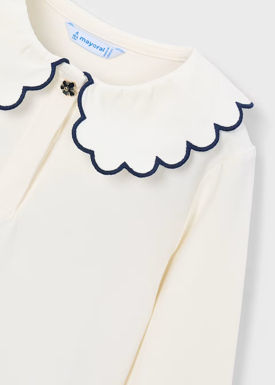 Scallop Collar Top - Cream