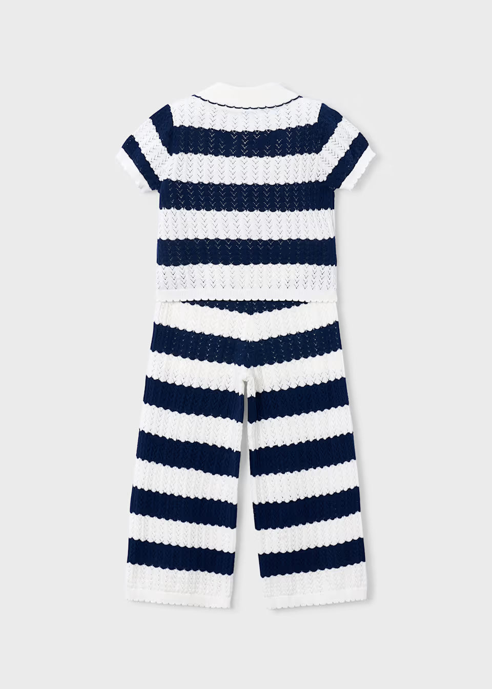 Crochet Outfit Set - Navy Stripe