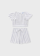 Striped Shorts Set - Porcelain