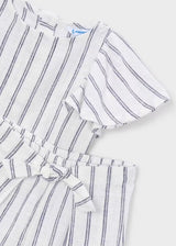 Striped Shorts Set - Porcelain