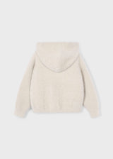 Fuzzy Knit Hoodie - Almond