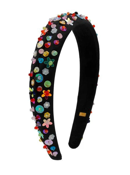 Padded Headband - Flat Sequin Flower