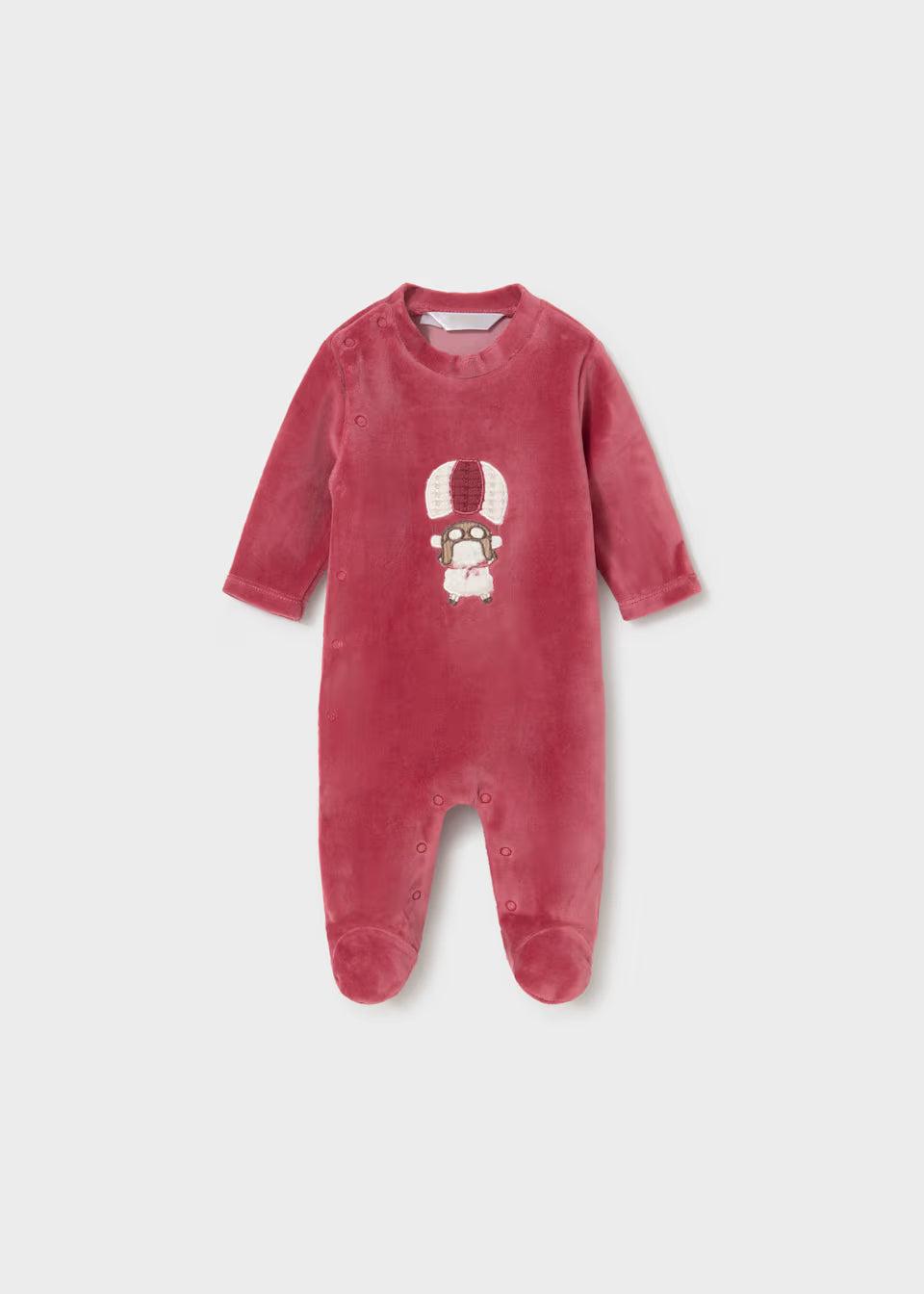 Velour Snap Footie - Parachute