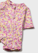 Ruffle Rashguard and Hat - Rose