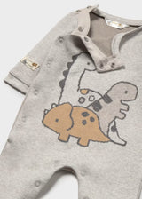 Knit Snap Footie - Dino