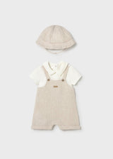 Overall Romper and Hat - Oat