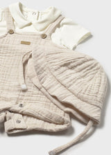 Overall Romper and Hat - Oat