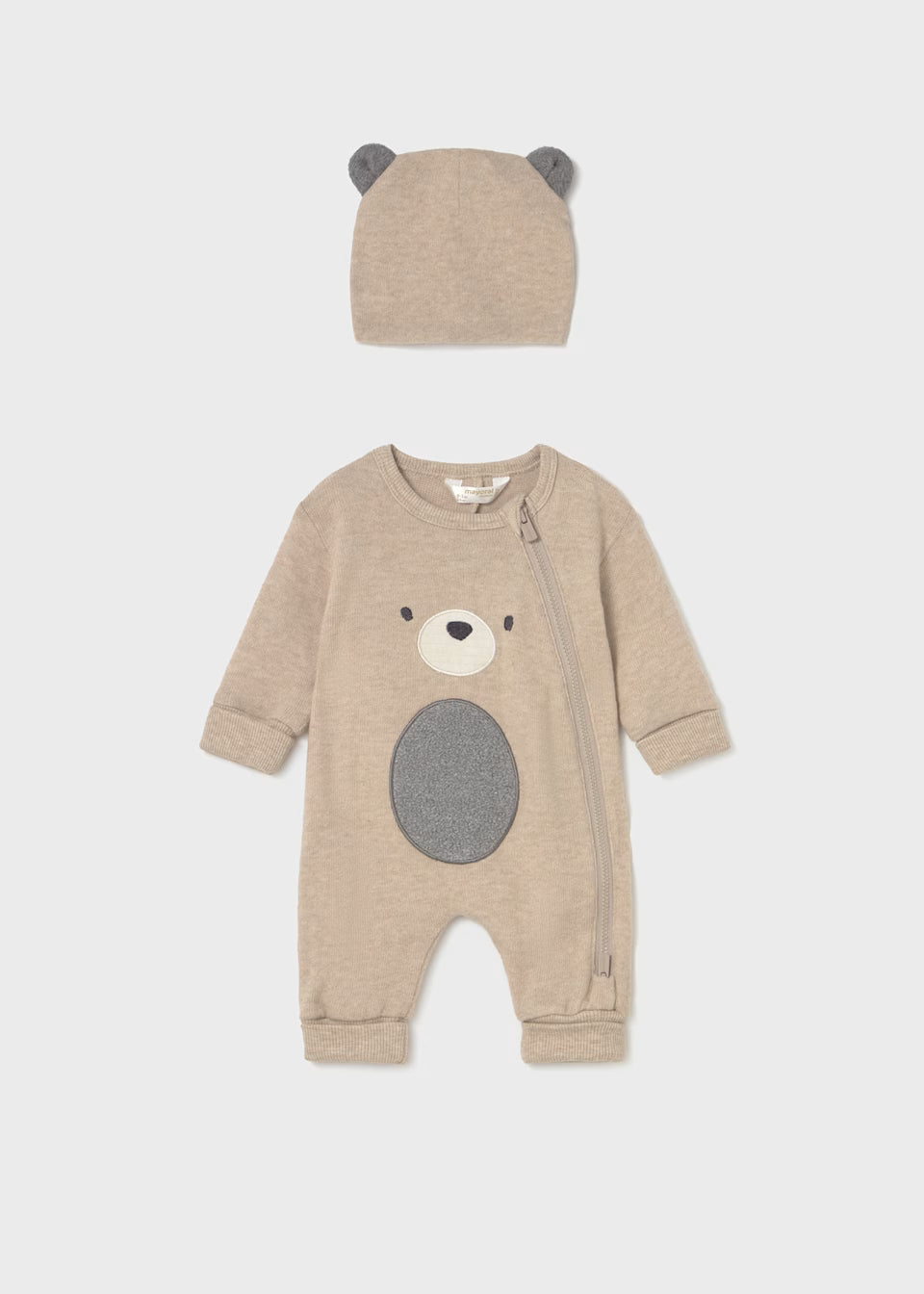 Zip Romper and Hat - Oat