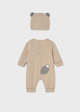 Zip Romper and Hat - Oat