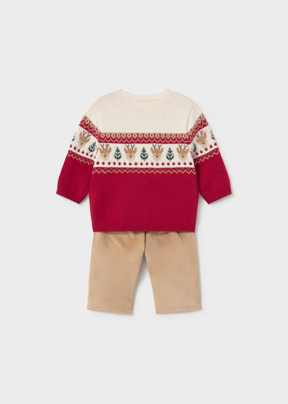 Sweater and Cords Outfit - Red