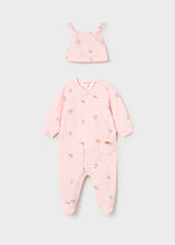 Footie and Hat - Pink Pups