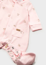 Footie and Hat - Pink Pups