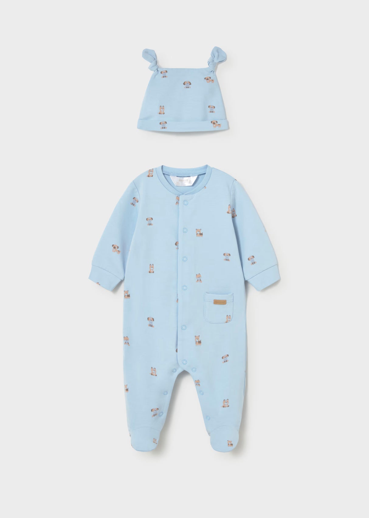 Footie and Hat - Blue Pups