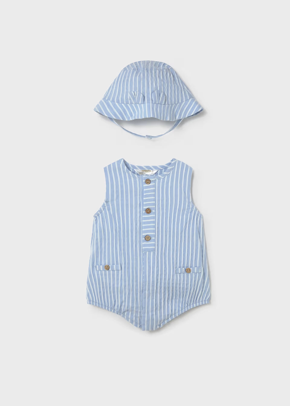Tank Romper and Hat - Sky