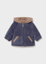 Reversible Sherpa Lined Zip Up - Indigo