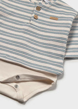 Henley Bodysuit - Ocean Stripe