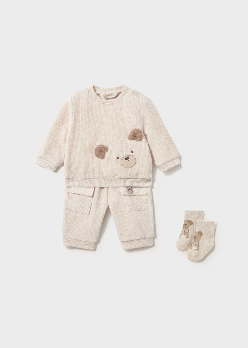 Soft Cord Outfit and Socks - Milk