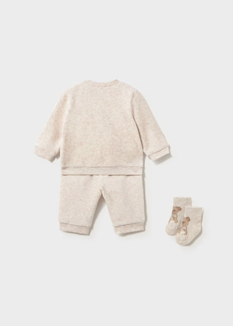 Soft Cord Outfit and Socks - Milk