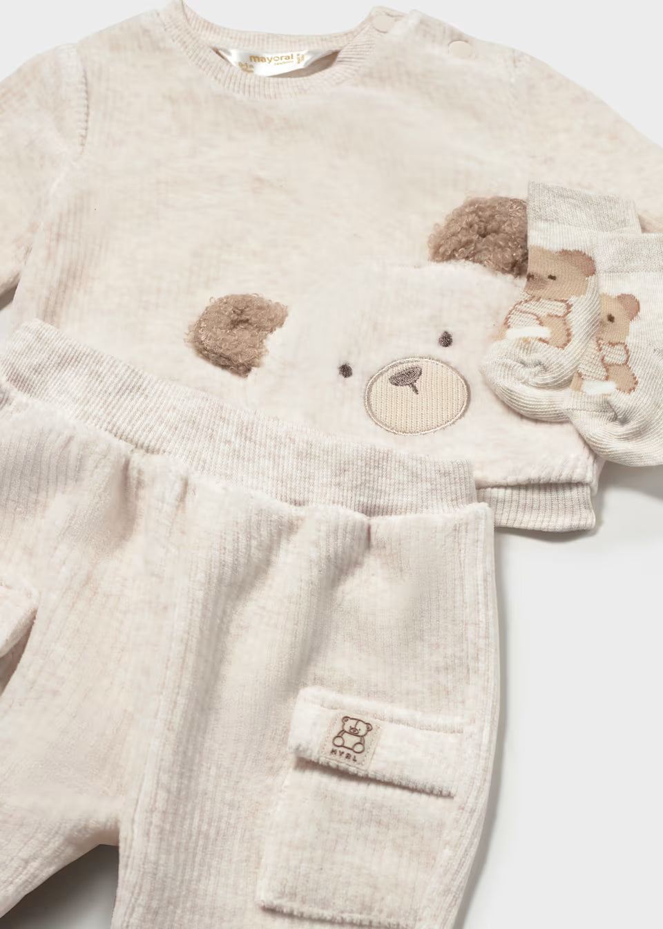 Soft Cord Outfit and Socks - Milk