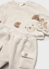 Soft Cord Outfit and Socks - Milk