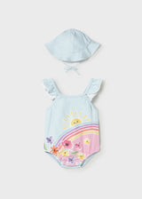 Ruffle Swimsuit and Hat - Hawaii