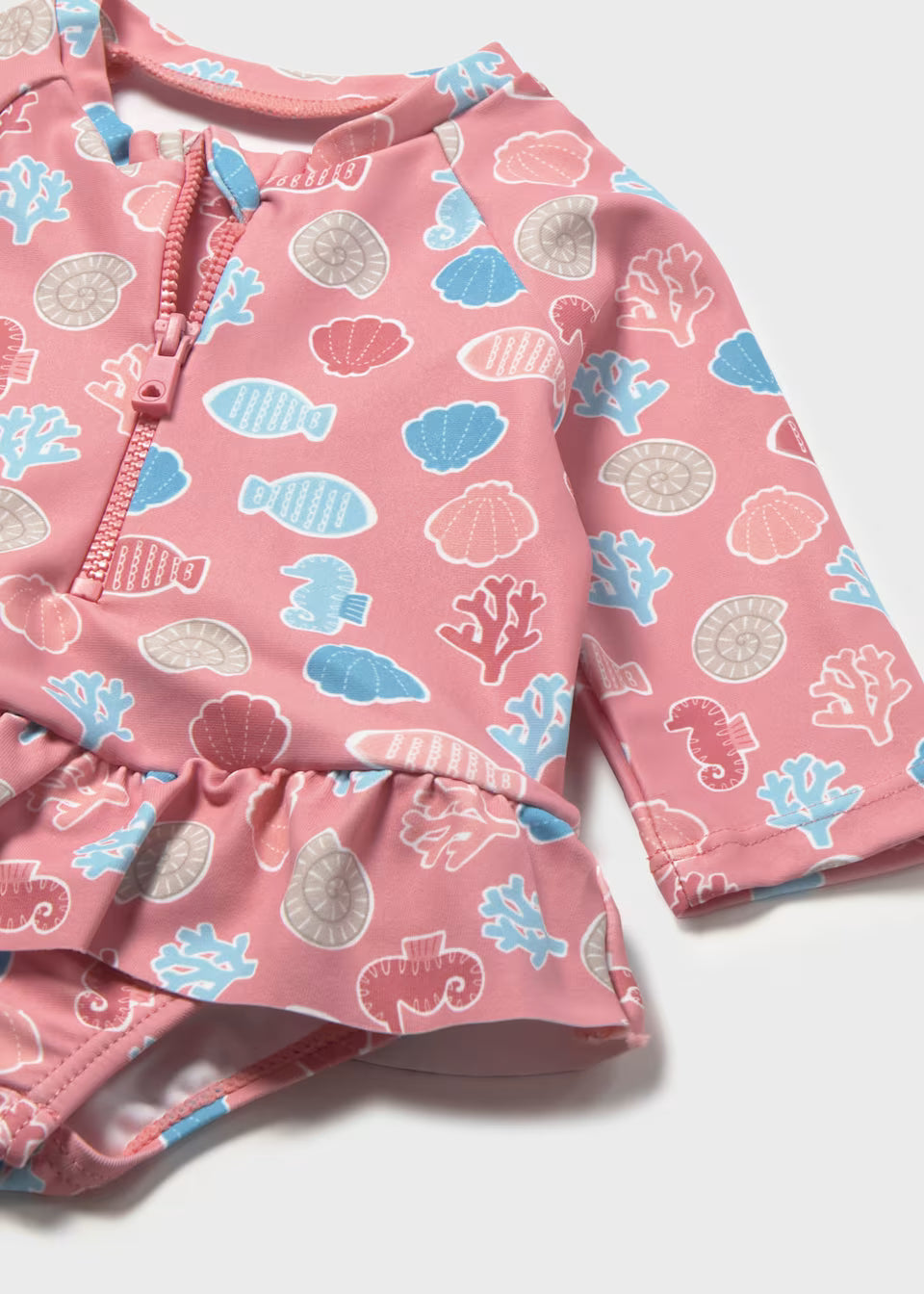 Rashguard Swimsuit and Hat - Coral