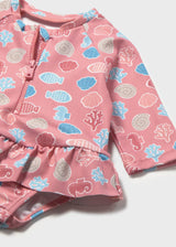 Rashguard Swimsuit and Hat - Coral