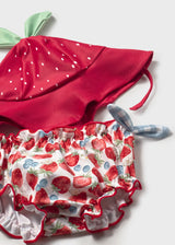 Two Piece Swimsuit and Hat - Strawberries