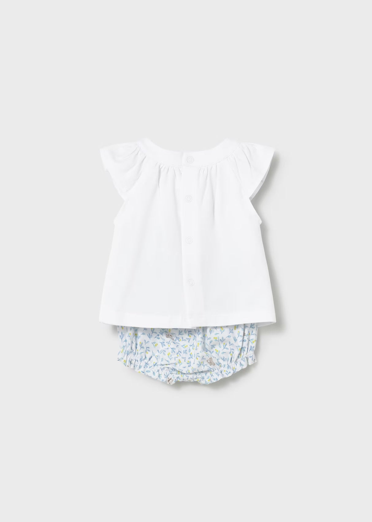 Flutter Sleeve Outfit - Floral Kitty