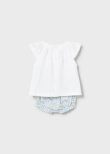 Flutter Sleeve Outfit - Floral Kitty