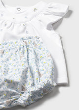 Flutter Sleeve Outfit - Floral Kitty