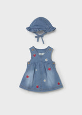 Embroidered Dress and Hat - Denim